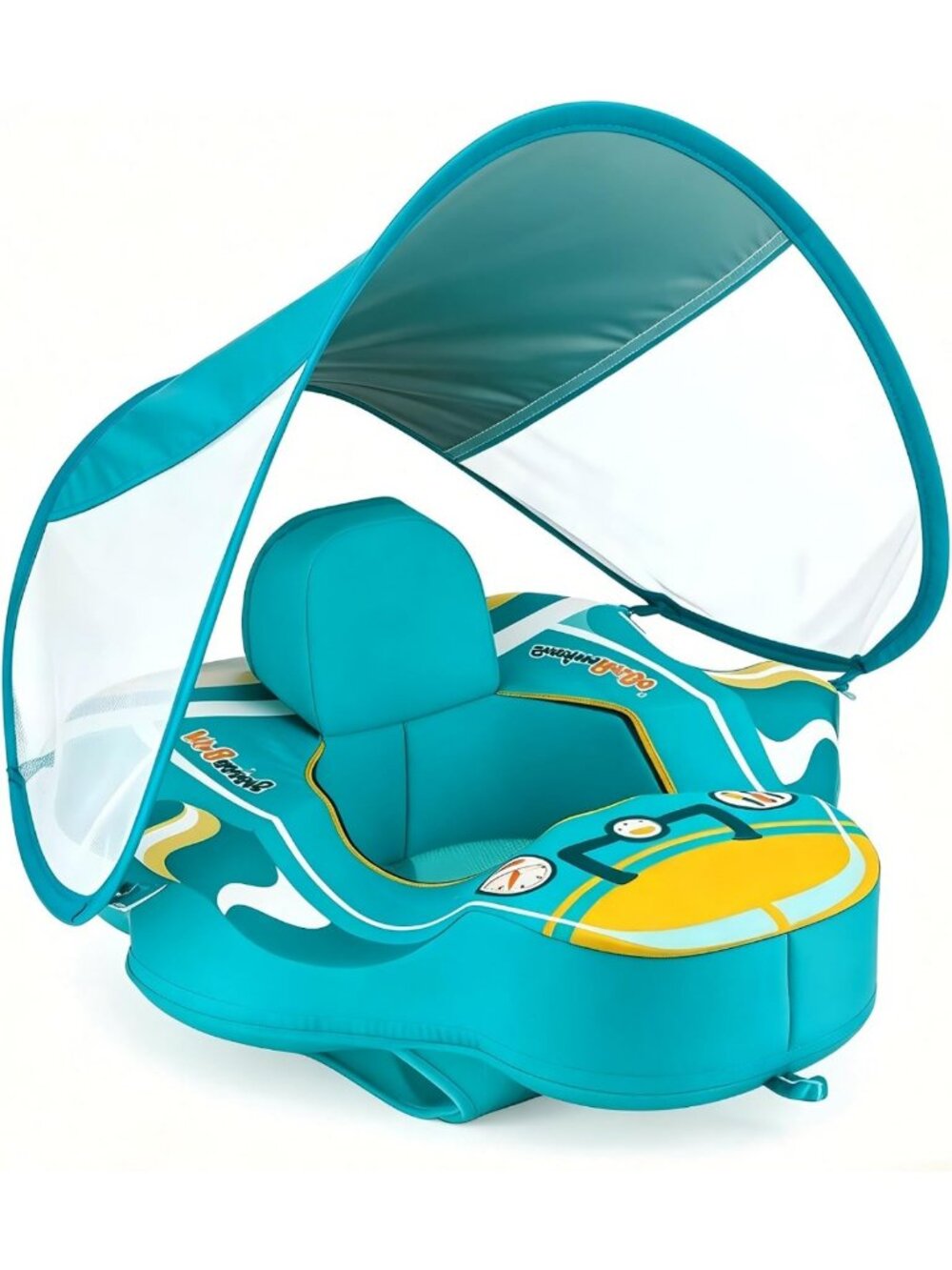 Baby Pool Float with Canopy, Inflatable Airplane Seat Ring for 6-36 Months